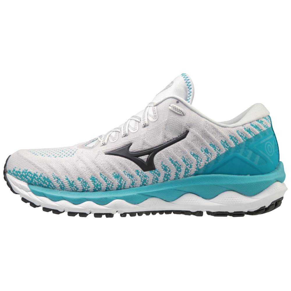 Zapatillas Running Mizuno Wave Sky 4 WAVEKNIT™ Mujer Blancas/Azules España QFJI-31972